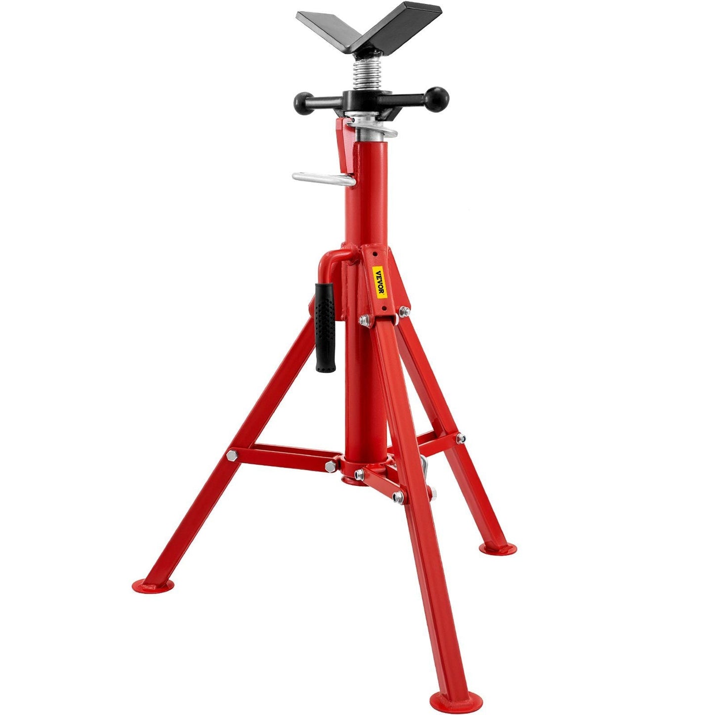 V Head Pipe Stand 1/8"-12" Capacity,Adjustable Height 28"-52,Pipe Jack Stands 2500 lb. Load Capacity,Portable Folding Pipe Stands, Carbon Steel Body More Durable