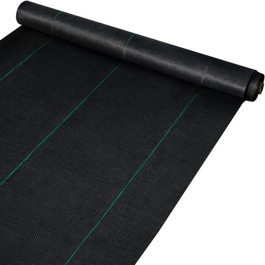 6.5FTx300FT Premium Weed Barrier Fabric Heavy Duty 3.2OZ, Woven Weed Control Fabric, High Permeability Good for Flower Bed, Geotextile Fabric for Underlayment, Polyethylene Ground Cover