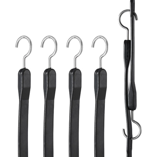 4 Pcs Flat Bungee Cord Set 20 mm Heavy Duty Bungee Straps with S-Hook 40"