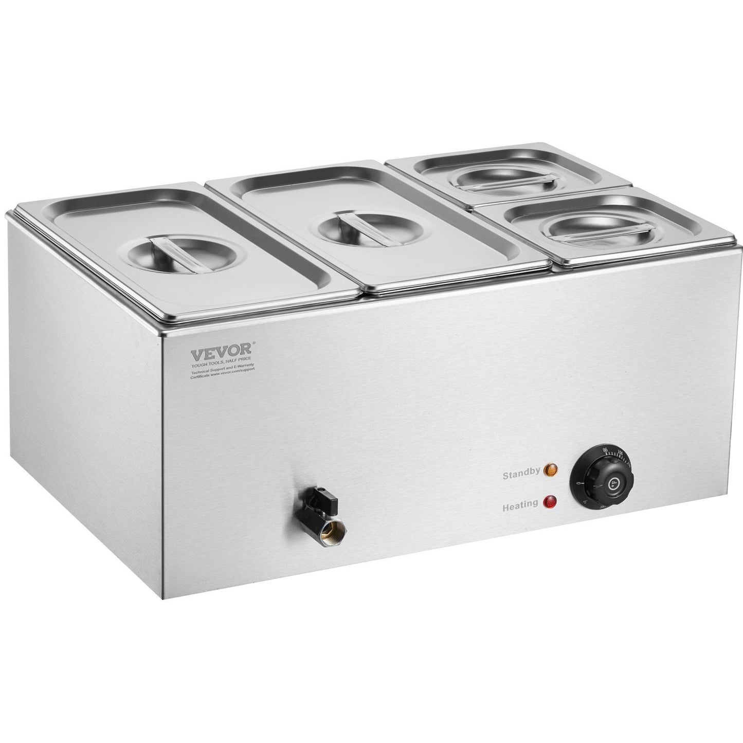 Commercial Electric Food Warmer 4-Pan Countertop Buffet 16.4QT Bain Marie