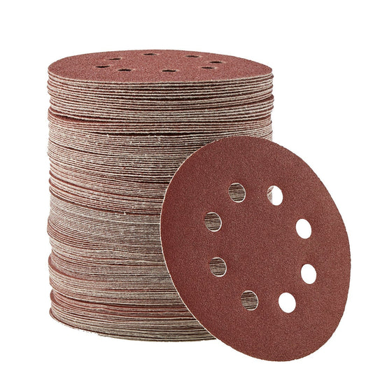 150PCS 5-inch Sanding Discs 60-600 Grit Hook and Loop Sandpaper 8-Hole