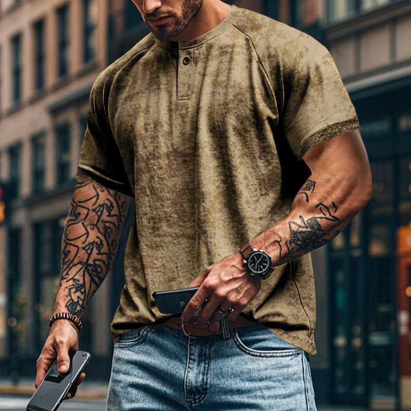 Men's Full Size Round Neck Short Sleeve T-Shirt Plus Size