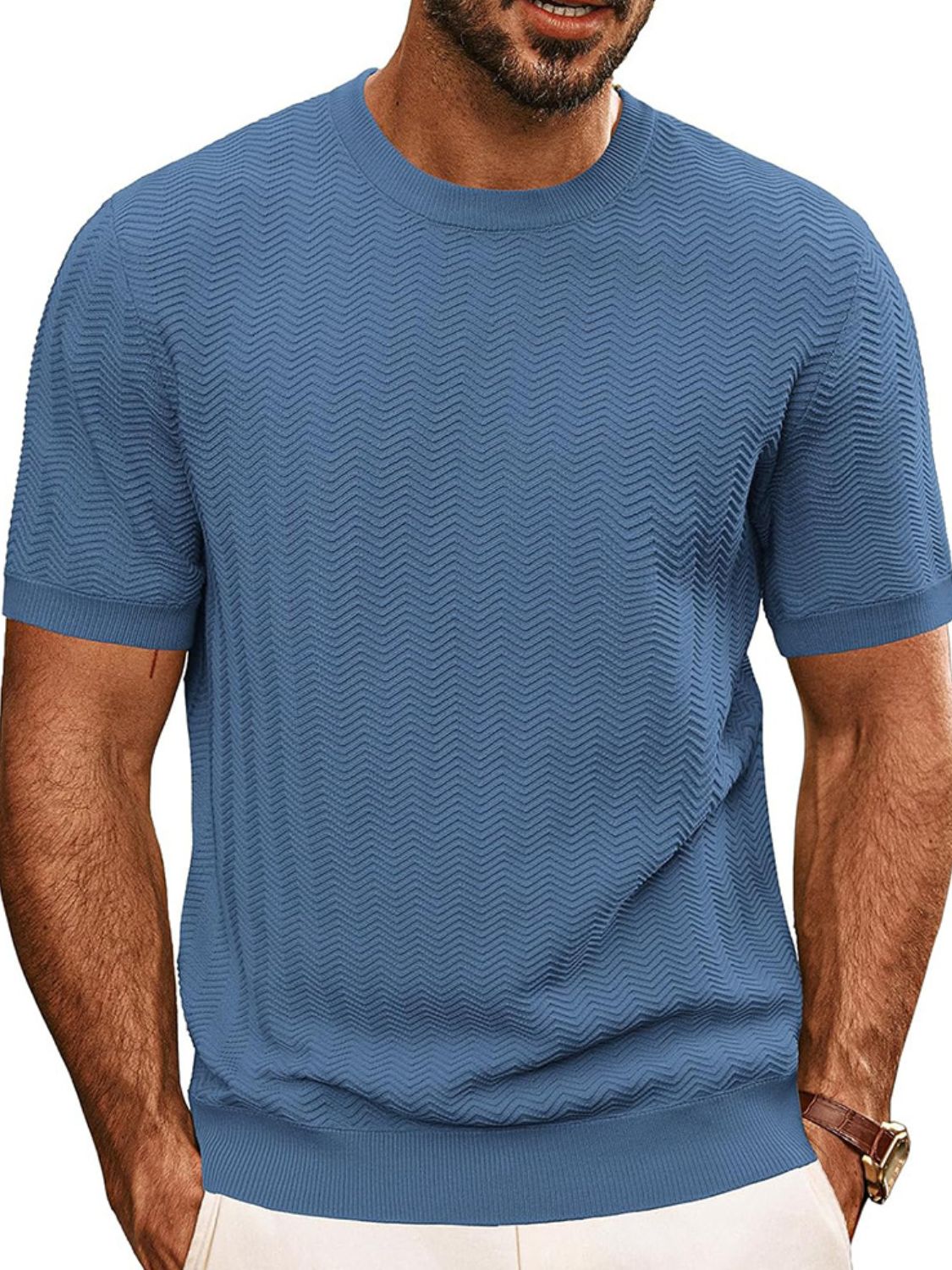 Men's Full Size Round Neck Short Sleeve T-Shirt Plus Size