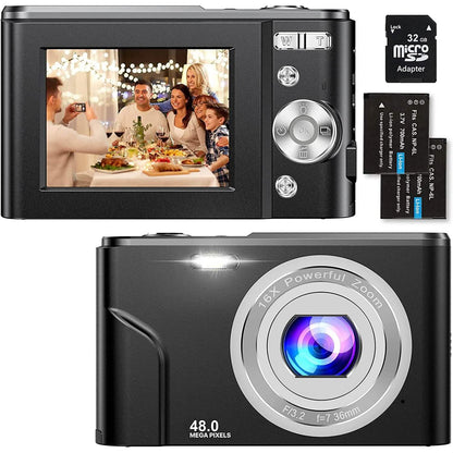 Digital Baby Camera 1080P 48MP with 32GB SD Card