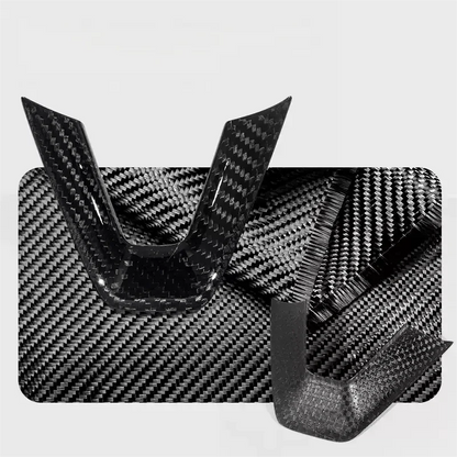 TESERT Dry Carbon Fiber Steering Wheel V-Cover for Model 3 Highland & Y Juniper