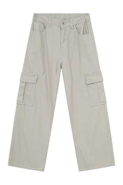 Hight Rise Wide Leg Cargo Pants