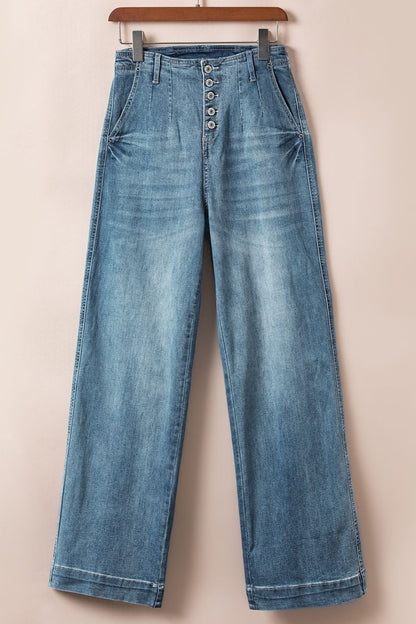 Button Fly High Waist Jeans