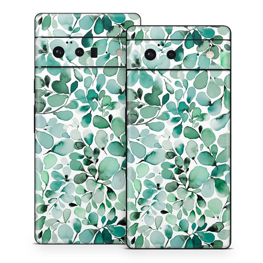 Watercolor Eucalyptus Leaves - Google Pixel 6 Skin