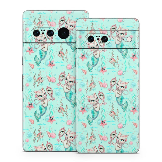 Merkittens with Pearls Aqua - Google Pixel 7 Skin