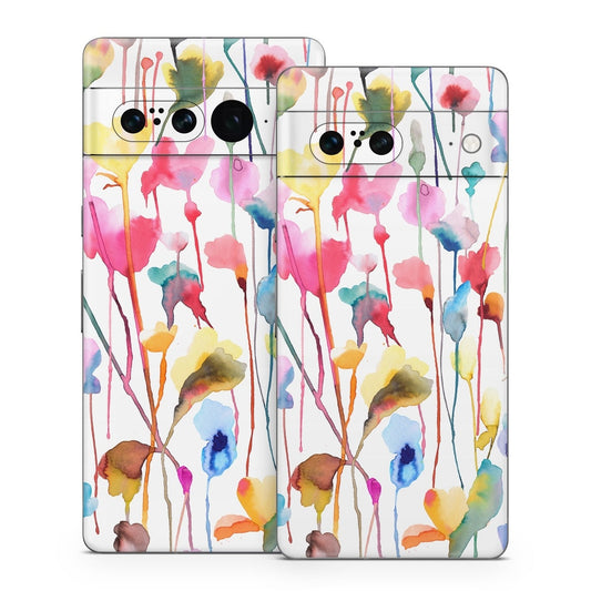 Watercolor Wild Flowers - Google Pixel 7 Skin