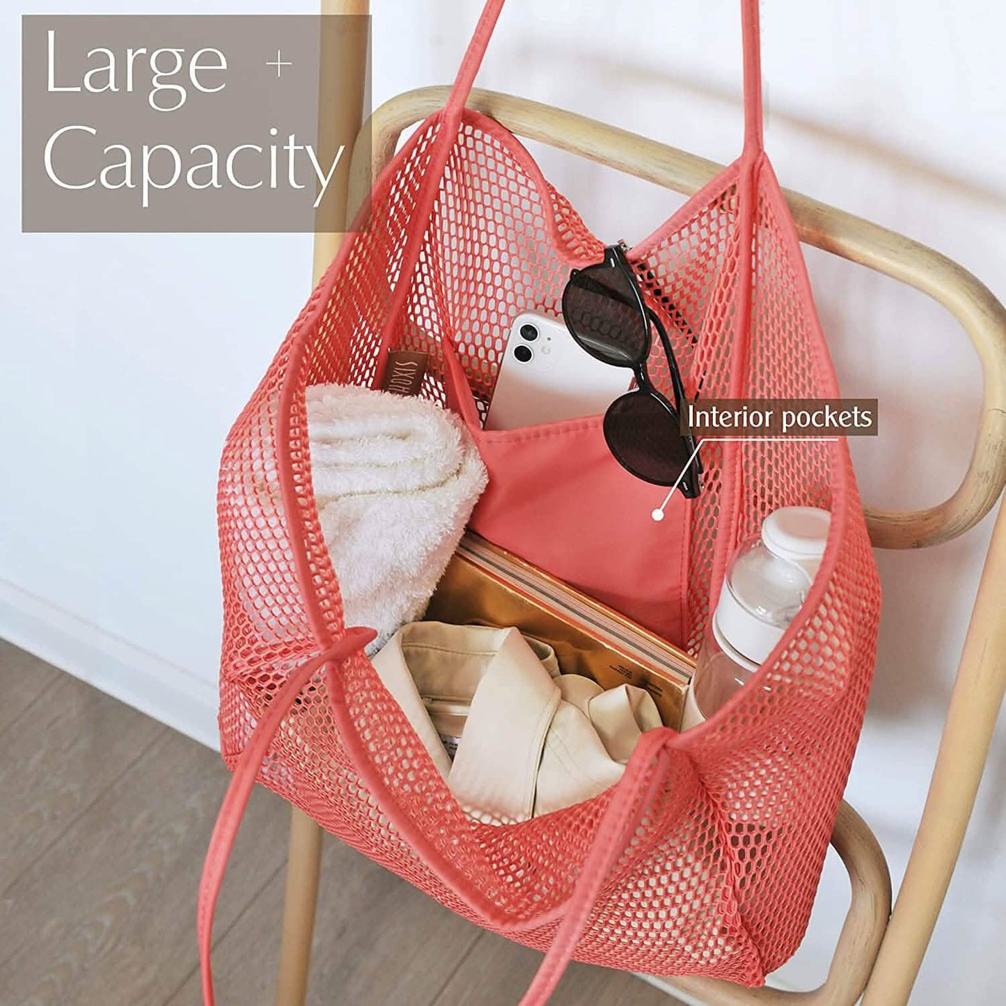 HOXIS Mesh Beach Tote Women's Shoulder Bag