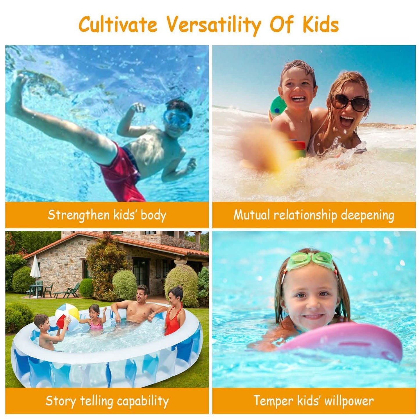 Inflatable Swimming Pool - 90x60x20"