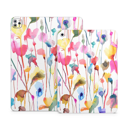 Watercolor Wild Flowers - Apple iPad Skin