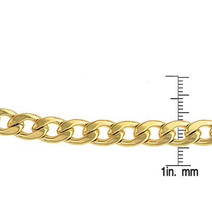 Men's 18k Gold Plated Stainless Steel Cuban Link Chain Bracelet and Necklace Set