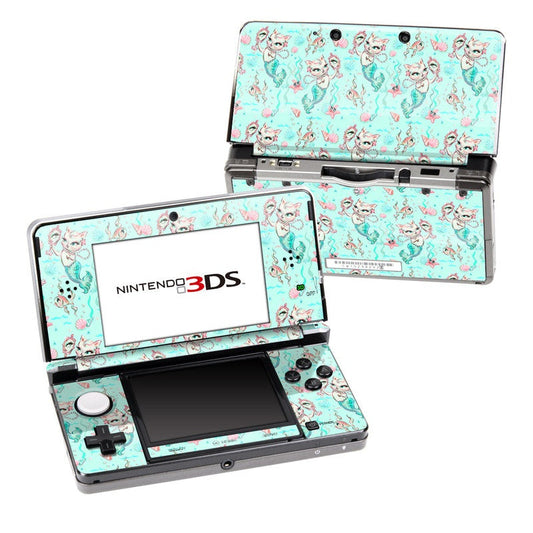 Merkittens with Pearls Aqua - Nintendo 3DS Skin