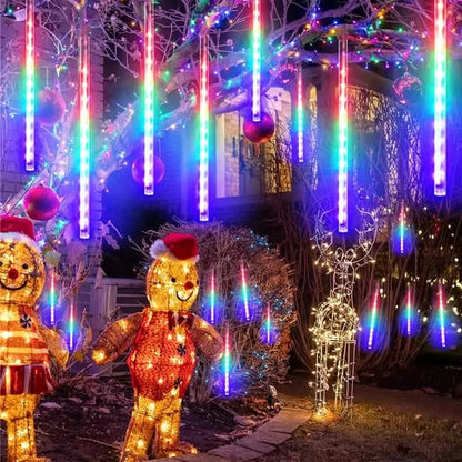 Outdoor Solar Meteor Christmas String Lights