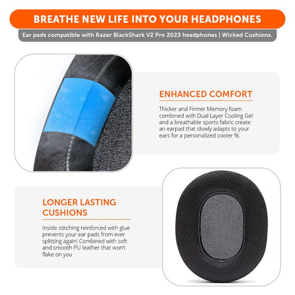 Razer Blackshark V2 Pro 2023 Earpads - WC FreeZe Cooling Gel