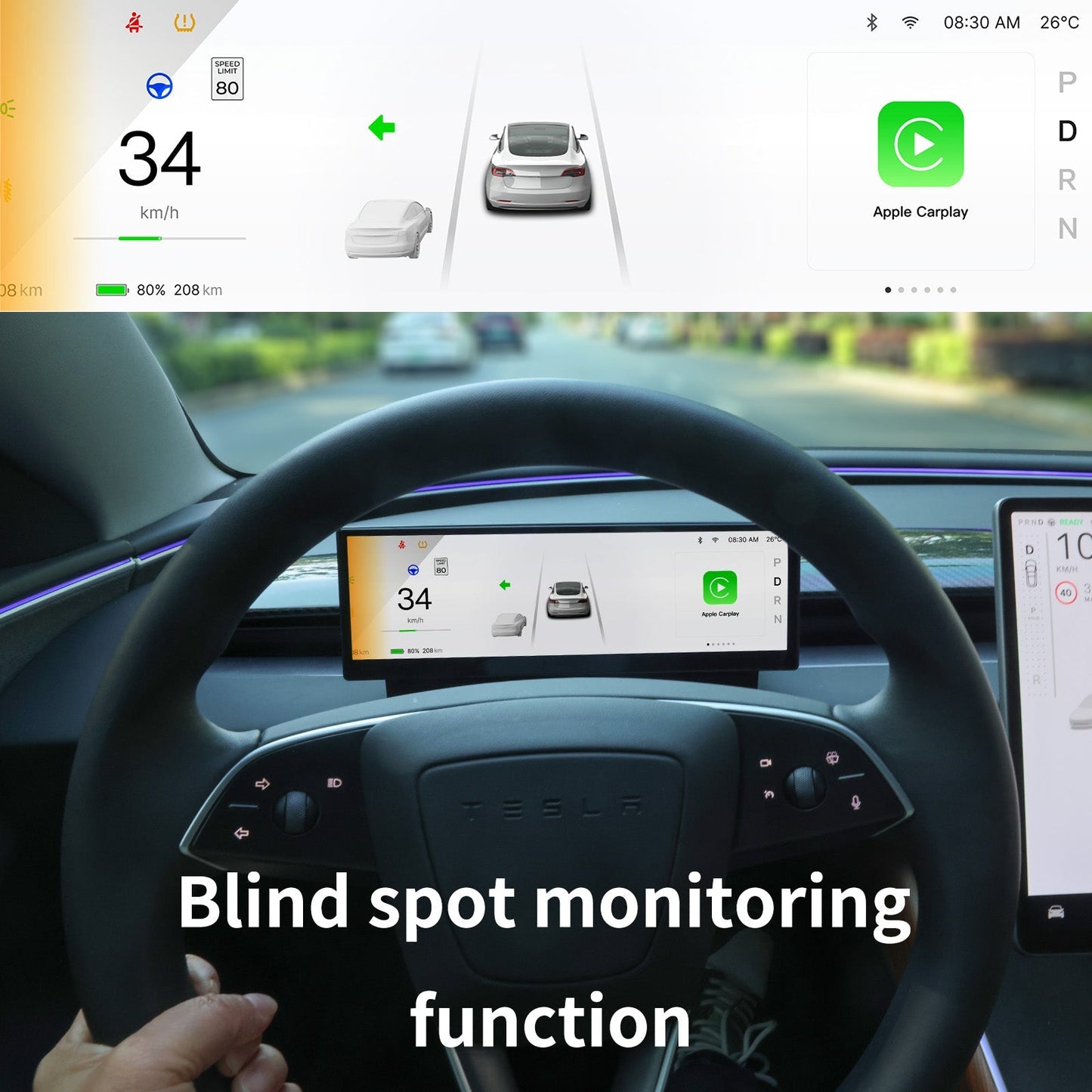 TESERY 10.88′′ Touch Screen Instrument Cluster Dashboard Display for Model 3/Y