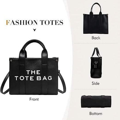 Trendy Leather Tote Bag Small Personalized Top Handle Crossbody Handbags