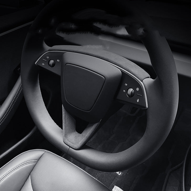 Alcantara Steering Wheel Panel for Model 3 Highland / Y Juniper | 2 Options