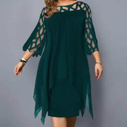 Women's Plus Size Solid Color Sheath Dress