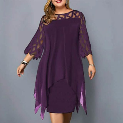 Women's Plus Size Solid Color Sheath Dress