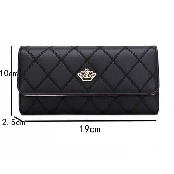 Womens Wallets Purses Plaid PU Leather Long Wallet Hasp Phone Bag
