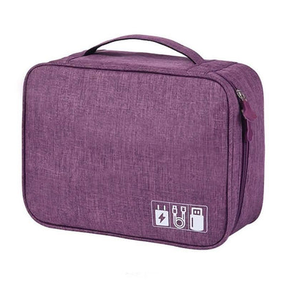 Zippered Cable Compartment Bag for Electronics Storage